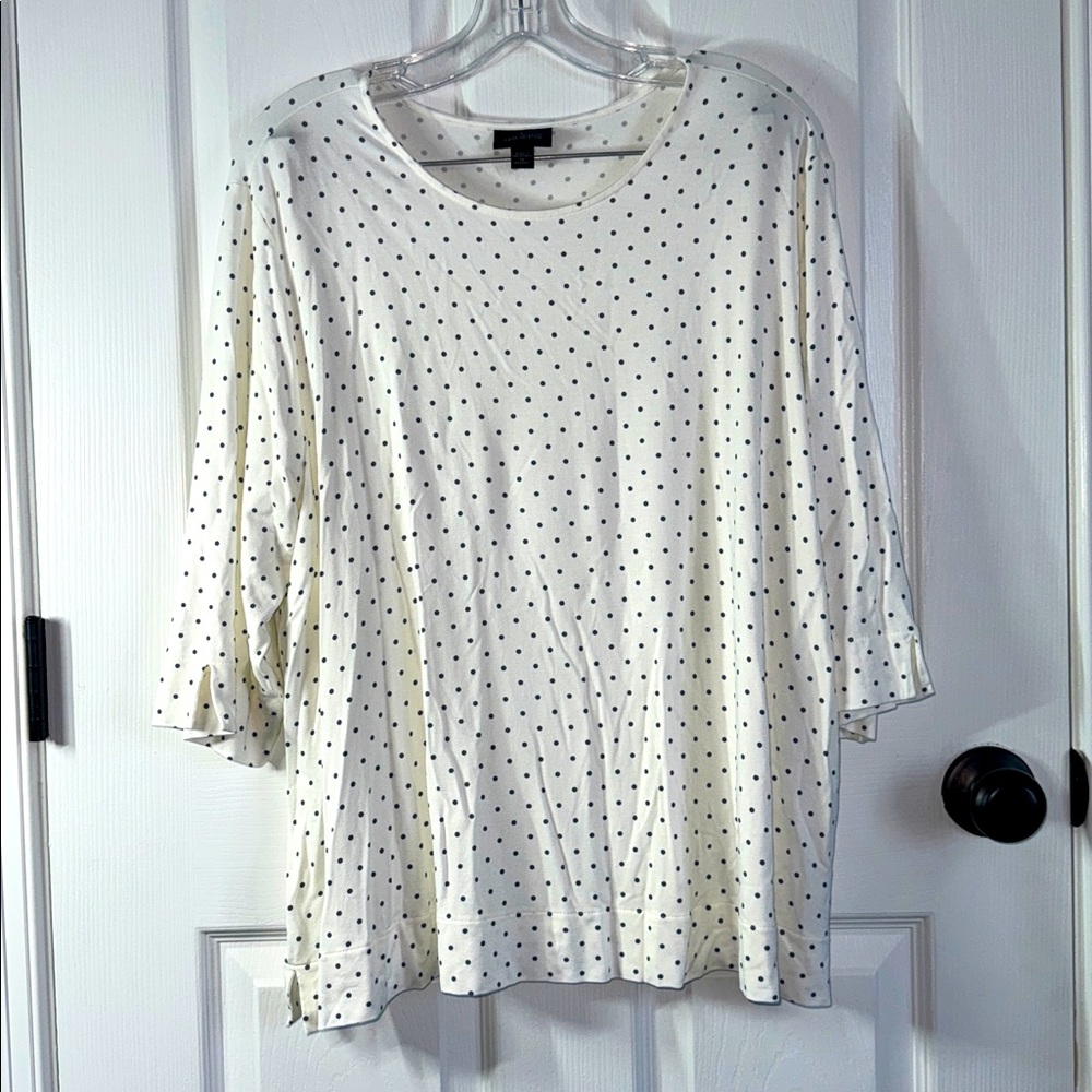 J. Jill White and Black Polka Dot Top